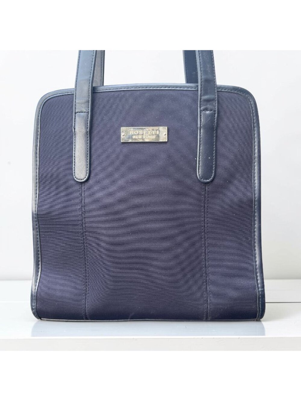 Rosetti Navy Blue Shoulder Bag With Double Handles & Zipper Compartments